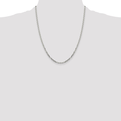 Sterling Silver 2.75mm Diamond-cut Forzantine Cable Chain