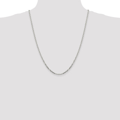 Sterling Silver 2.75mm Diamond-cut Forzantine Cable Chain