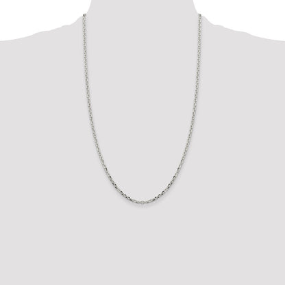 Sterling Silver 2.75mm Diamond-cut Forzantine Cable Chain