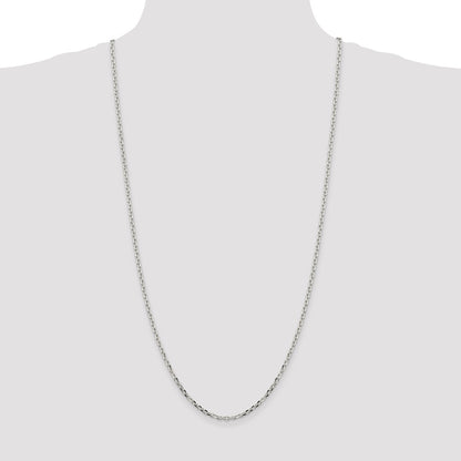 Sterling Silver 2.75mm Diamond-cut Forzantine Cable Chain