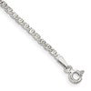Sterling Silver 2mm Fancy Anchor Pendant Chain Anklet