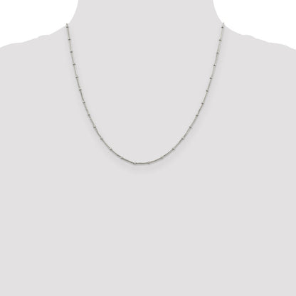 Sterling Silver 1.25mm Fancy Beaded Box Chain