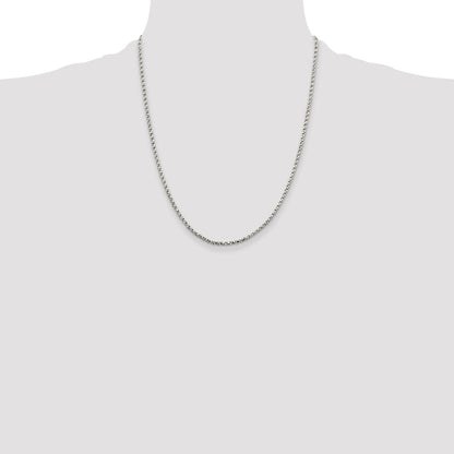 Sterling Silver 2.25mm Twisted Box Chain