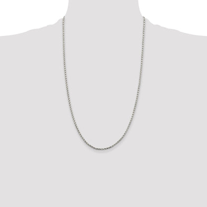 Sterling Silver 2.25mm Twisted Box Chain