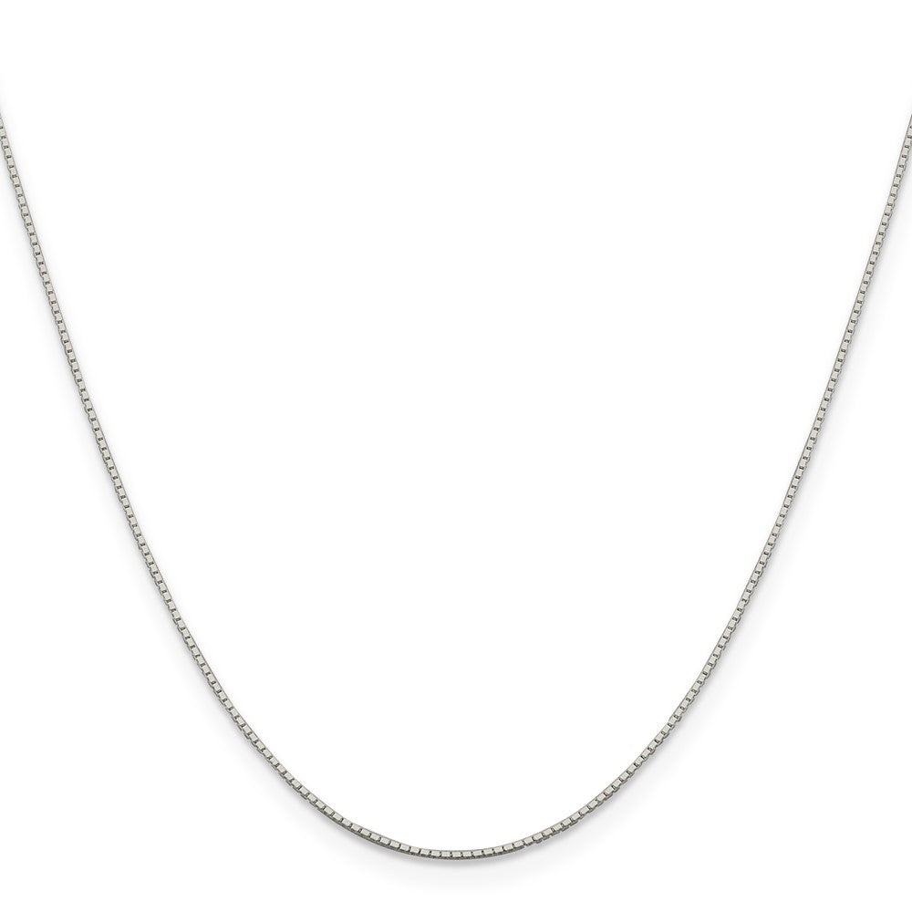 Sterling Silver Rhodium-plated .6mm Mirror Box Chain w/4in ext.