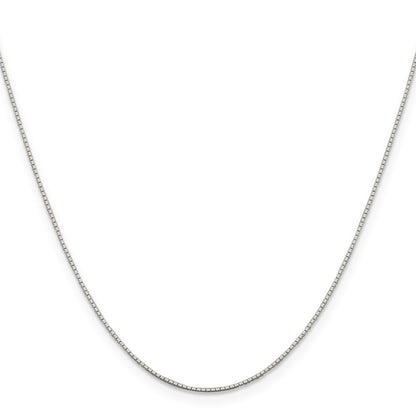 Sterling Silver Rhodium-plated .6mm Mirror Box Chain w/4in ext.