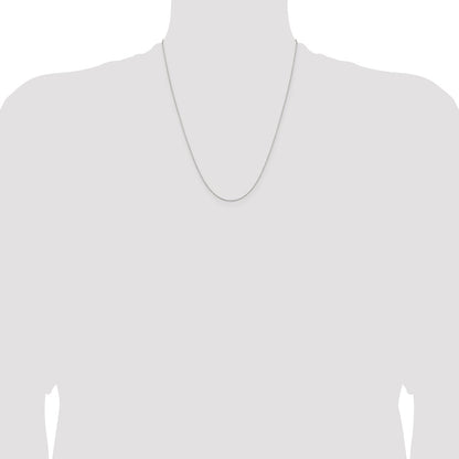 Sterling Silver Rhodium-plated .6mm Mirror Box Chain w/4in ext.