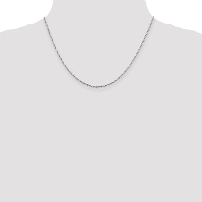 Sterling Silver 1.6mm Twisted Serpentine Chain