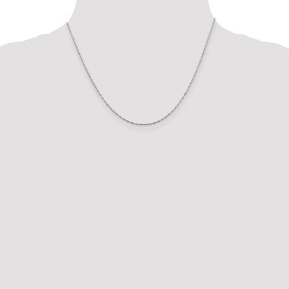 Sterling Silver 1.4mm Flat Oval Cable Chain w/2in ext.