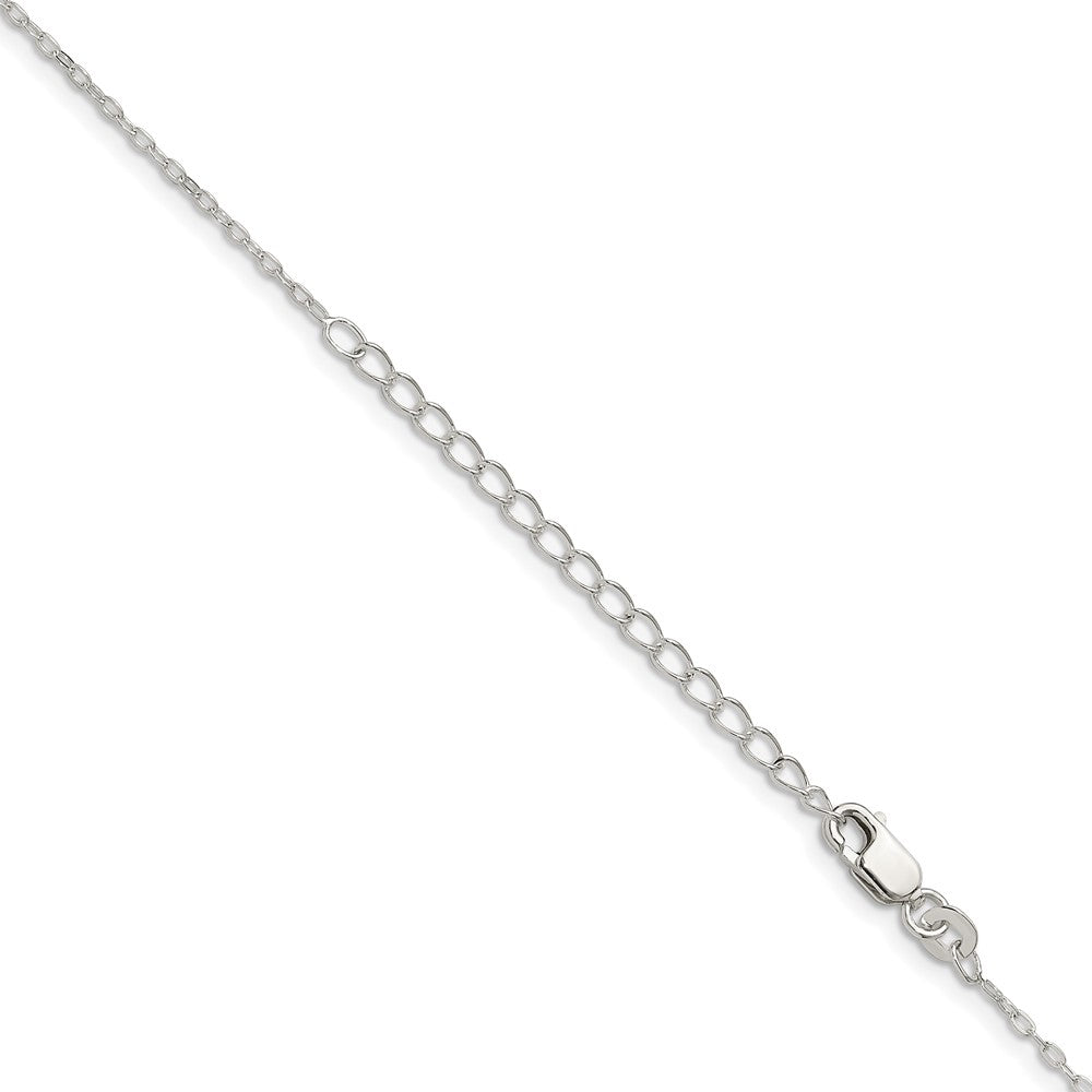 Sterling Silver 1.4mm Flat Oval Cable Chain w/2in ext.