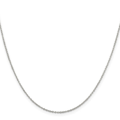 Sterling Silver Rhodium-plated 1.1mm Forzantine Cable Chain