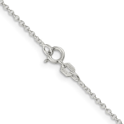 Sterling Silver Rhodium-plated 1.1mm Forzantine Cable Chain