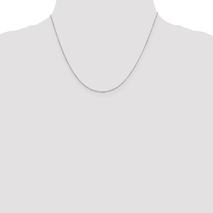 Sterling Silver Rhodium-plated 1.1mm Forzantine Cable Chain