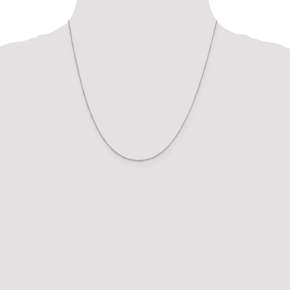 Sterling Silver Rhodium-plated 1.1mm Forzantine Cable Chain