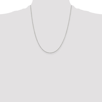 Sterling Silver Rhodium-plated 1.1mm Forzantine Cable Chain w/4in ext.