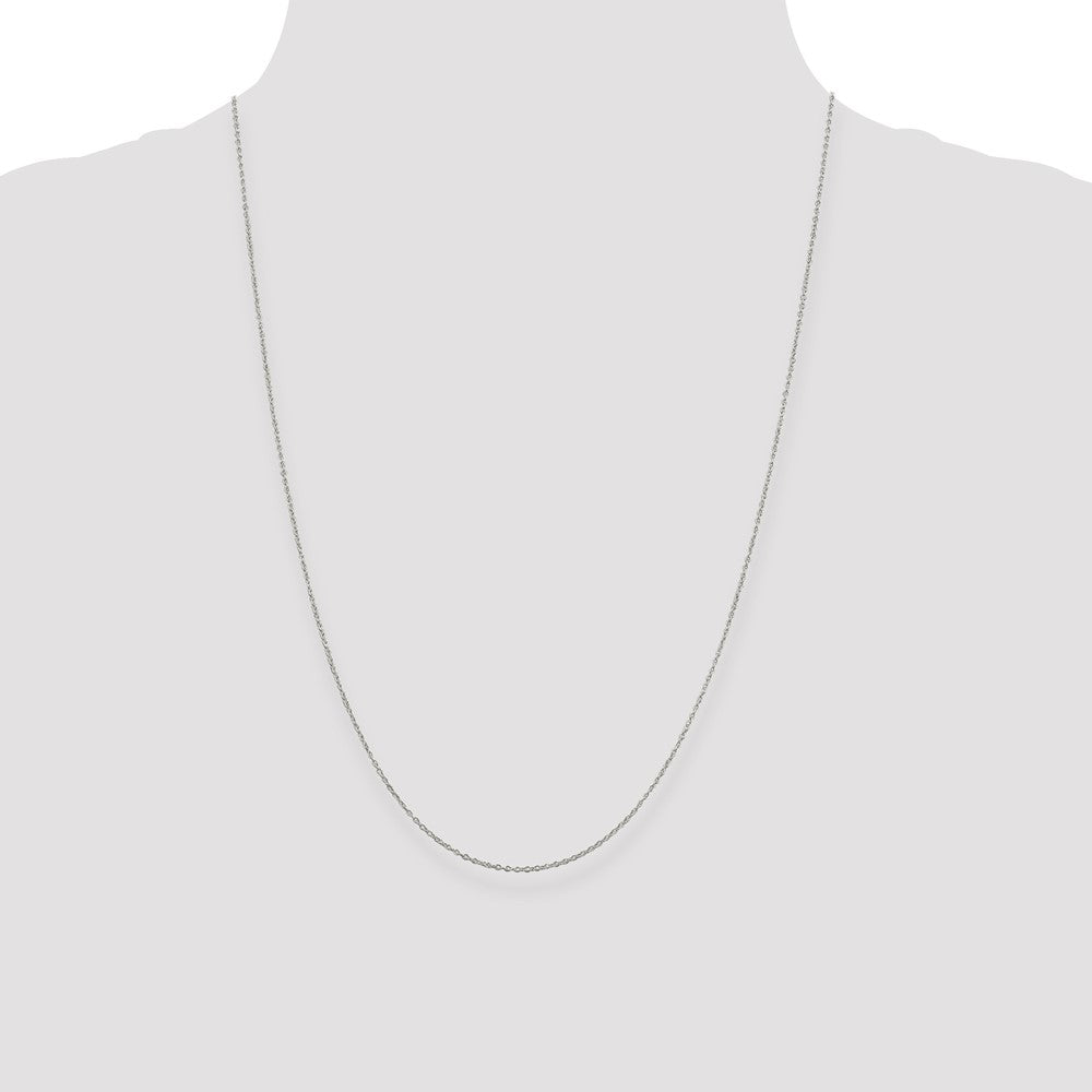 Sterling Silver Rhodium-plated 1.1mm Forzantine Cable Chain