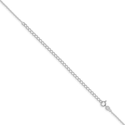 Sterling Silver Rhodium-plated 1.1mm Forzantine Cable Chain w/4in ext.