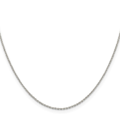 Sterling Silver 1.25mm Diamond-cut Forzantine Cable Chain w/2in ext.
