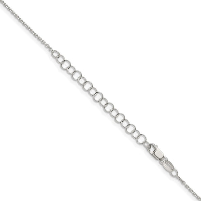 Sterling Silver 1.25mm Diamond-cut Forzantine Cable Chain w/2in ext.