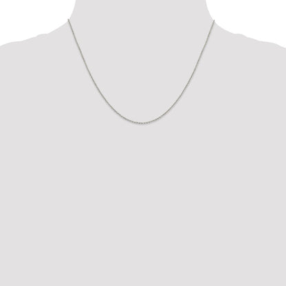 Sterling Silver Rhodium-plated 1.25mm Diamond-cut Forzantine Cable Chain
