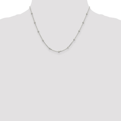 Sterling Silver 1.3mm Fancy Beaded Chain
