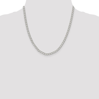 Sterling Silver 4.5mm Half round Wire Open Curb Chain