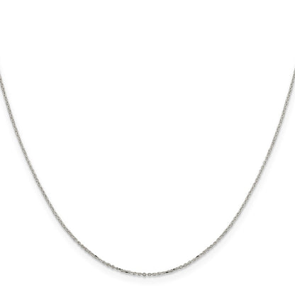 Sterling Silver 1mm 8 Sided D/C Cable Chain w/4in ext.