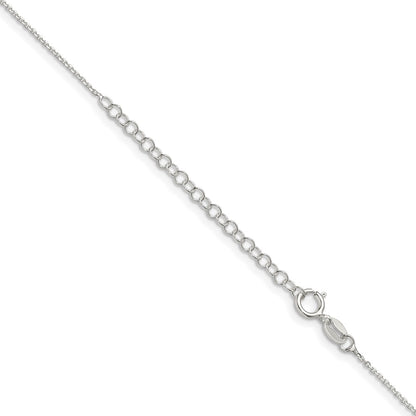Sterling Silver 1mm 8 Sided D/C Cable Chain w/2in ext.