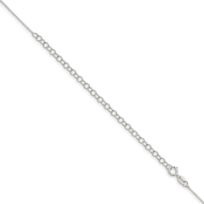 Sterling Silver 1mm 8 Sided D/C Cable Chain w/4in ext.