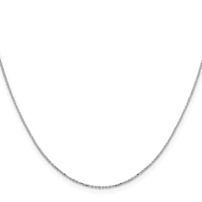 Sterling Silver Rhodium-plated 1mm 8 Sided Diamond-cut Cable Chain