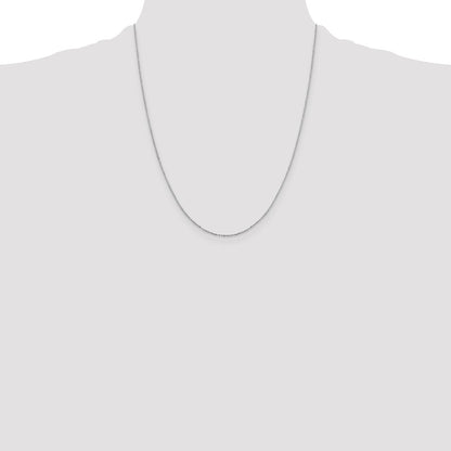 Sterling Silver Rhodium-plated 1mm 8 Sided Diamond-cut Cable Chain