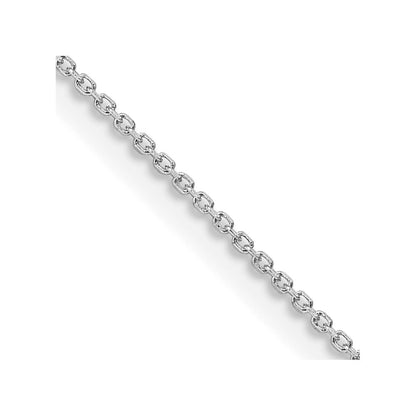 Sterling Silver Rhodium-plated 1mm 8 Sided Diamond-cut Cable Chain