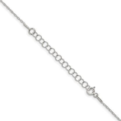 Sterling Silver 1.25mm Loose Rope Chain w/2in ext.