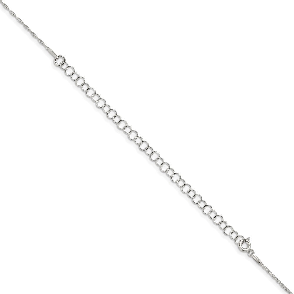 Sterling Silver 1.25mm Loose Rope Chain w/4in ext.
