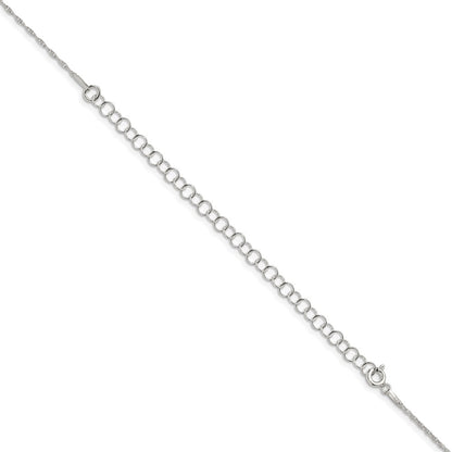 Sterling Silver 1.25mm Loose Rope Chain w/4in ext.
