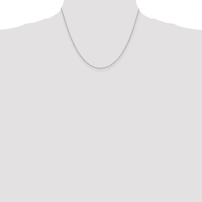 Sterling Silver 1mm Diamond-cut Long Link Cable Chain w/2in ext.