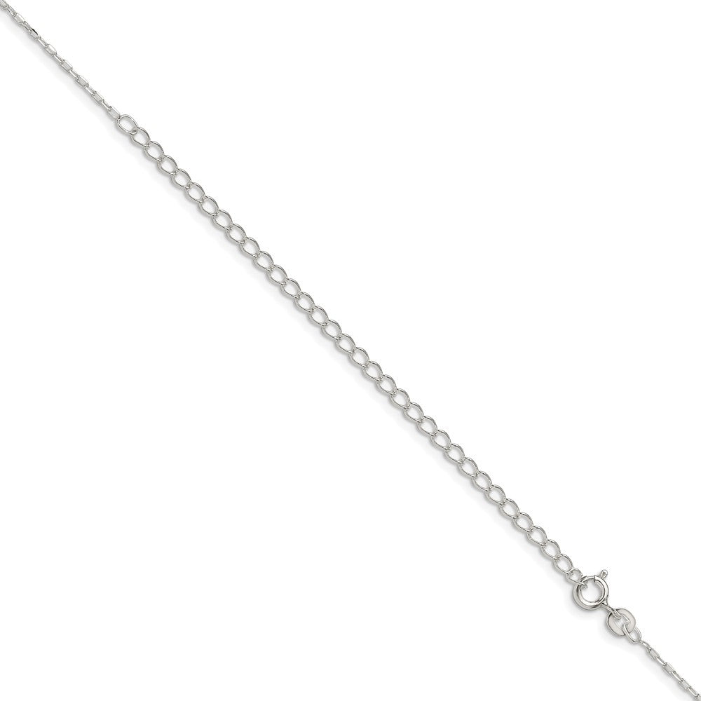 Sterling Silver 1mm Diamond-cut Long Link Cable Chain w/4in ext.