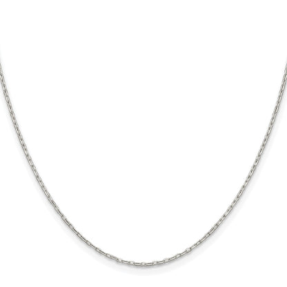 Sterling Silver Rhodium-plated 1mm Diamond-cut Long Link Cable Chain