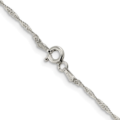 Sterling Silver Rhodium-plated 1mm Diamond-cut Long Link Cable Chain