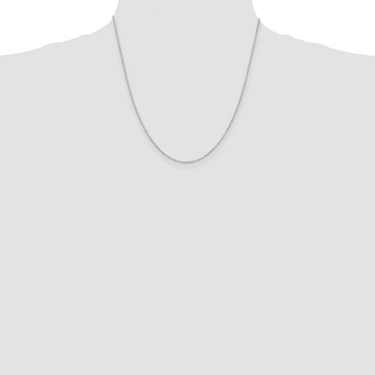 Sterling Silver Rhodium-plated 1mm Diamond-cut Long Link Cable Chain