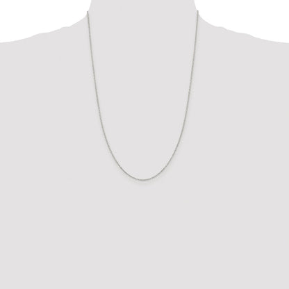 Sterling Silver Rhodium-plated 1mm Diamond-cut Long Link Cable Chain