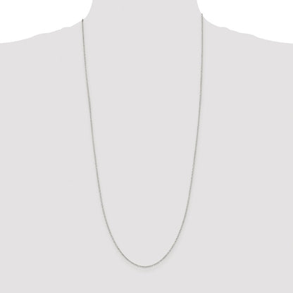 Sterling Silver Rhodium-plated 1mm Diamond-cut Long Link Cable Chain