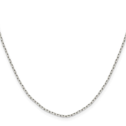 Sterling Silver 1.65mm Diamond-cut Long Link Cable Chain
