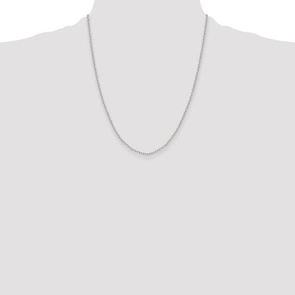 Sterling Silver 1.65mm Diamond-cut Long Link Cable Chain