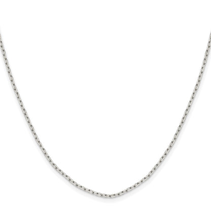Sterling Silver Rhodium-plated 1.65mm Diamond-cut Long Link Cable Chain