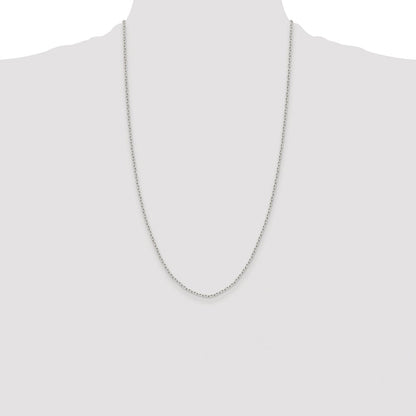 Sterling Silver Rhodium-plated 1.65mm Diamond-cut Long Link Cable Chain