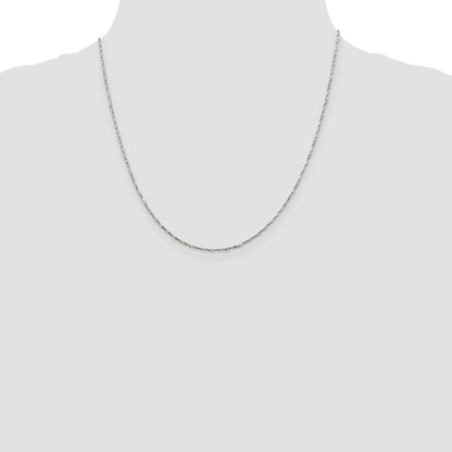 Sterling Silver 1.2mm Twisted Serpentine Chain