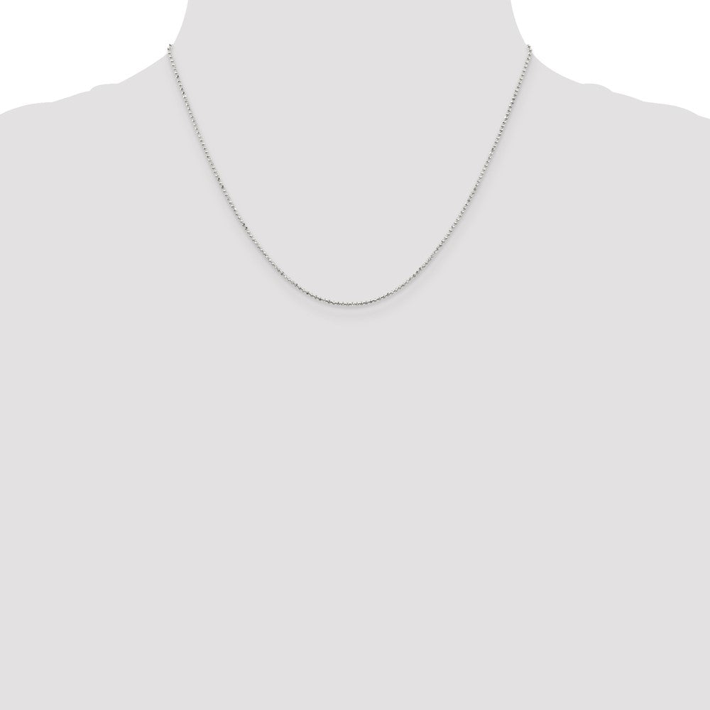 Sterling Silver 1.05mm Square Fancy Beaded Chain