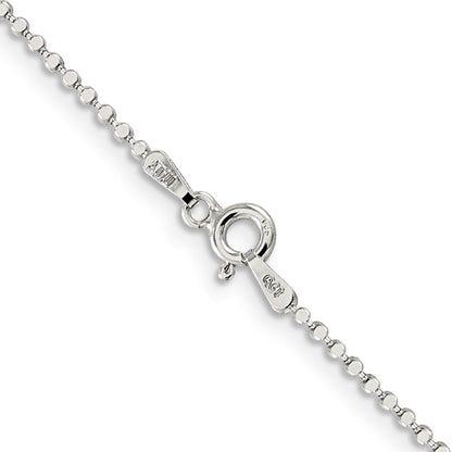 Sterling Silver 1.15mm Square Fancy Beaded Chain