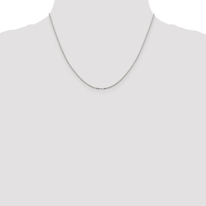 Sterling Silver .9mm Flat Link Cable Chain w/2in ext.